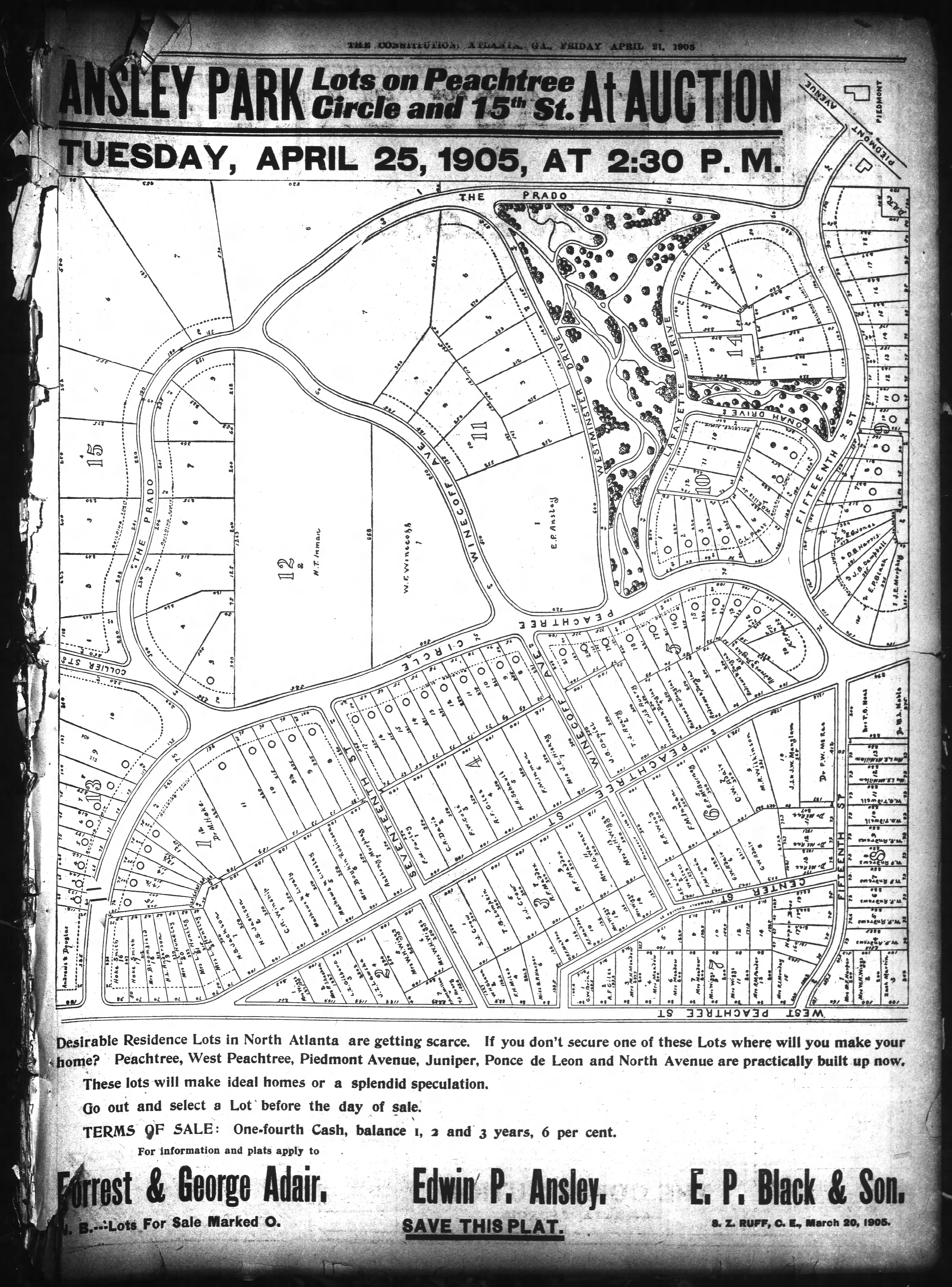 A old-timey ad explicitly promoting real estate speculation